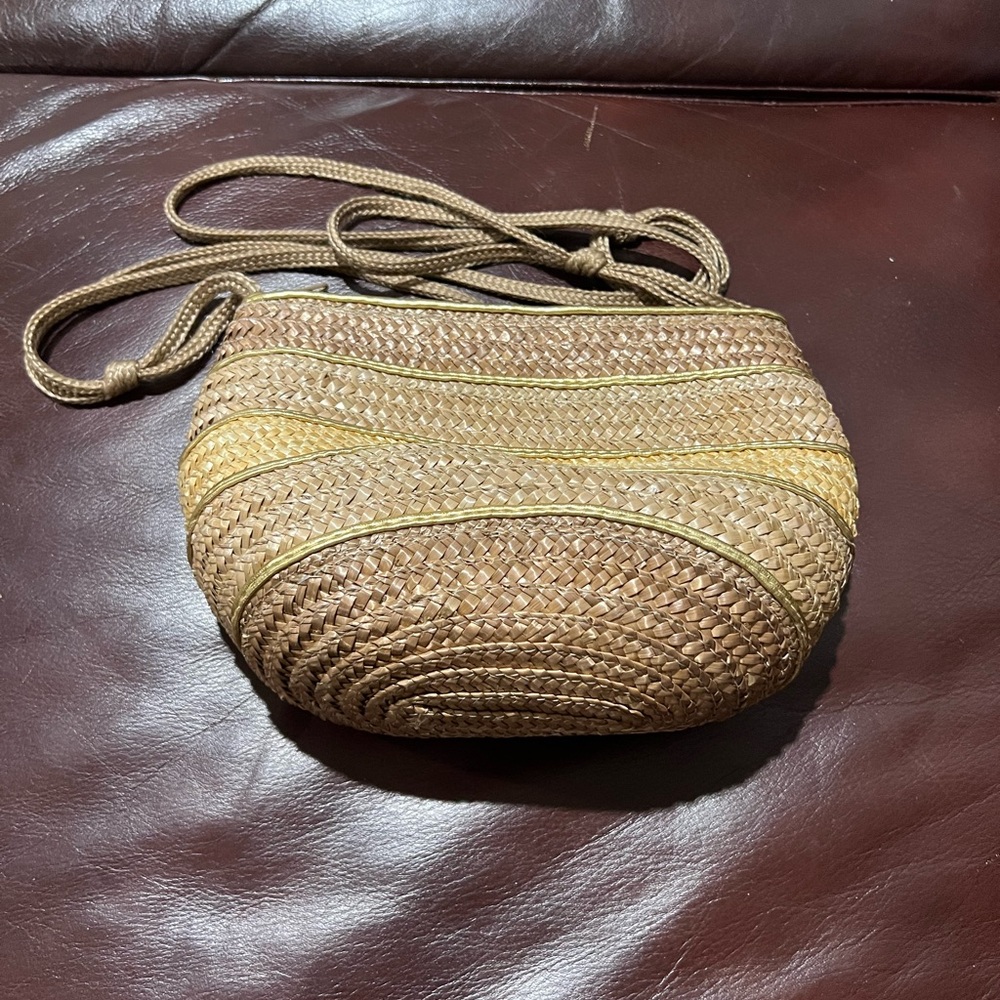 Brown Woven Crossbody Bag